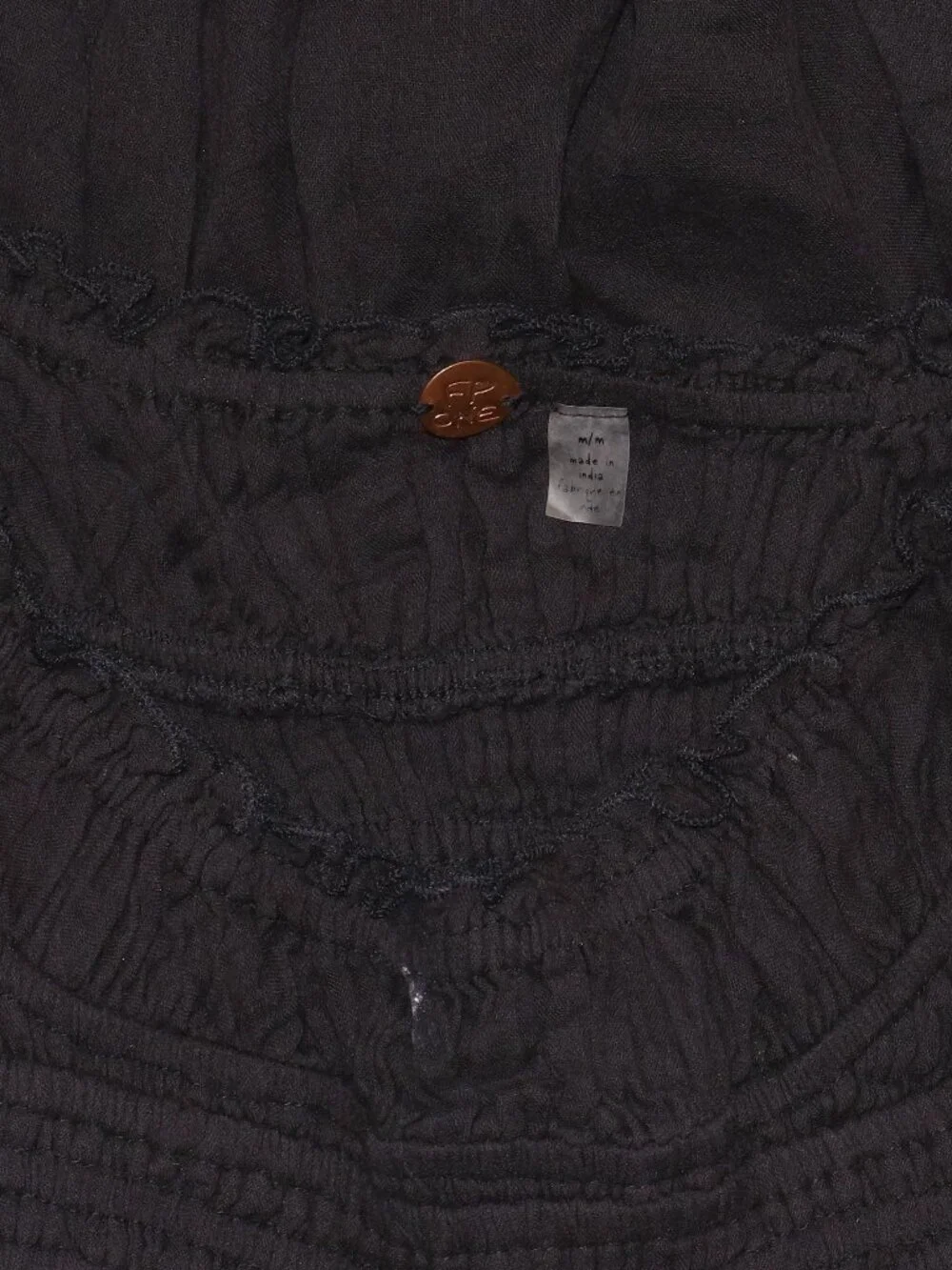 Free People FP One Kaiya Romper Black Scoop Neck Smocked Adjustable Straps M